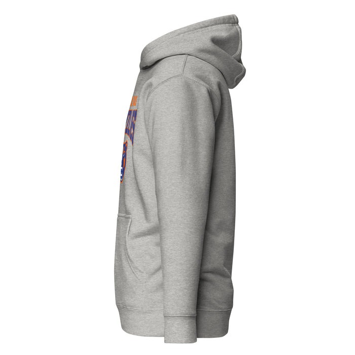 Side view of Grand Oaks High School Grizzlies Carbon Grey Premium Unisex Hoodie 034