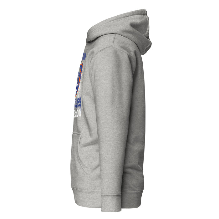 Side view of Grand Oaks High School Grizzlies Carbon Grey Premium Unisex Hoodie 205