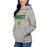 Woman wearing a Klein Forest High School Premium Unisex Carbon Grey Hoodie 07