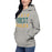 Woman wearing a Klein Forest High School Premium Unisex Carbon Grey Hoodie 17