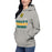 Woman wearing a Klein Forest High School Premium Unisex Carbon Grey Hoodie 23