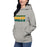 Woman wearing a Klein Forest High School Premium Unisex Carbon Grey Hoodie 25