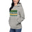 Woman wearing a Klein Forest High School Premium Unisex Carbon Grey Hoodie 35