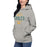 Woman wearing a Klein Forest High School Premium Unisex Carbon Grey Hoodie 40