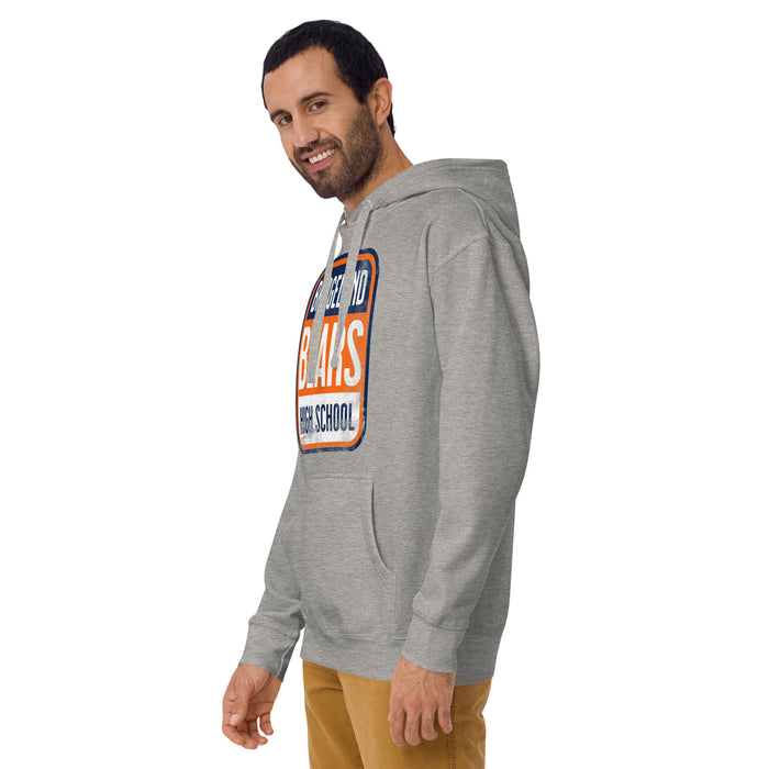 Man wearing a Bridgeland High School Bears Premium Carbon Grey Hoodie 01