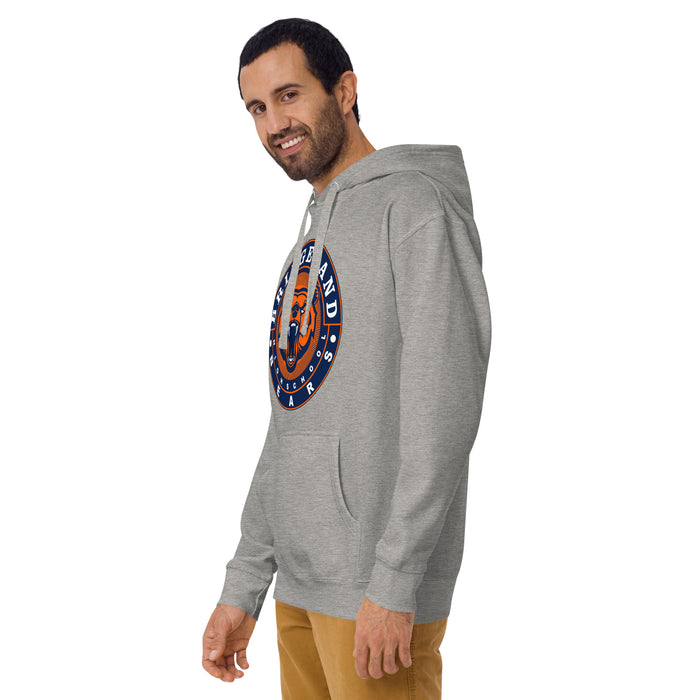 Man wearing a Bridgeland High School Bears Premium Carbon Grey Hoodie 02