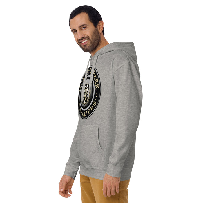Man wearing Conroe High School Tigers Carbon Grey Premium Unisex Hoodie 222
