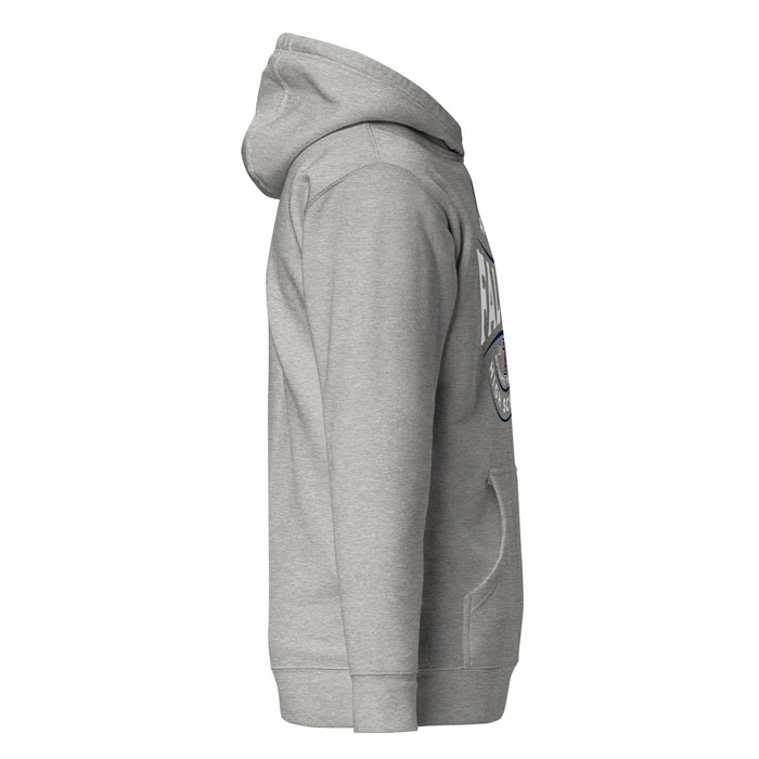 Right side view of Tompkins High School Falcons Grey Premium Unisex Hoodie 218