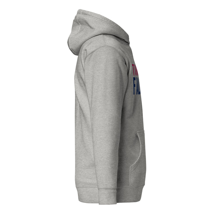 Right side view of Tompkins High School Falcons Grey Premium Unisex Hoodie 017