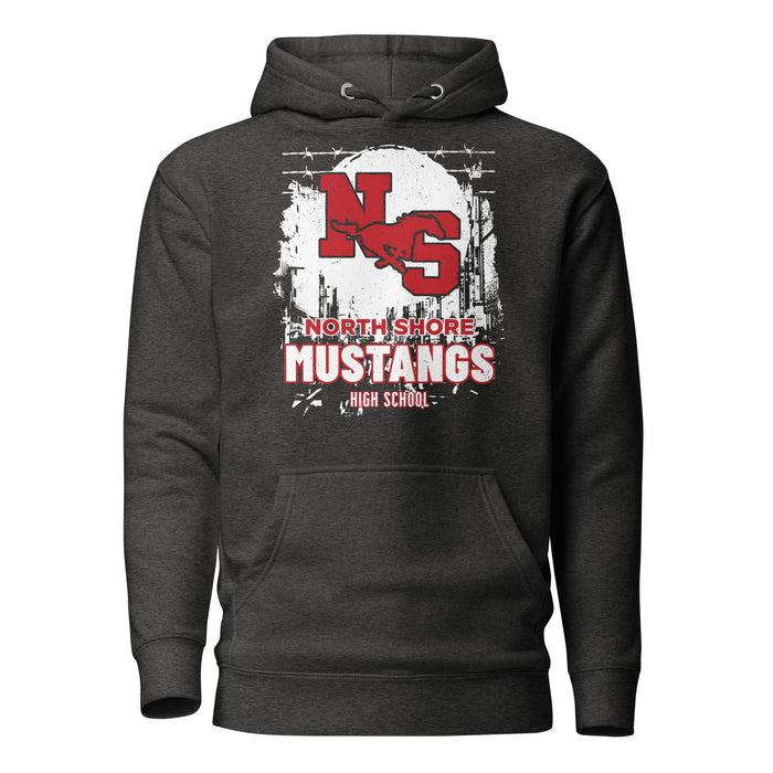 North Shore High School Mustangs Dark Grey Premium Unisex Hoodie 202