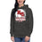 Woman wearing North Shore High School Mustangs Dark Grey Premium Unisex Hoodie 202