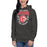 Woman wearing North Shore High School Mustangs Dark Grey Premium Unisex Hoodie 204