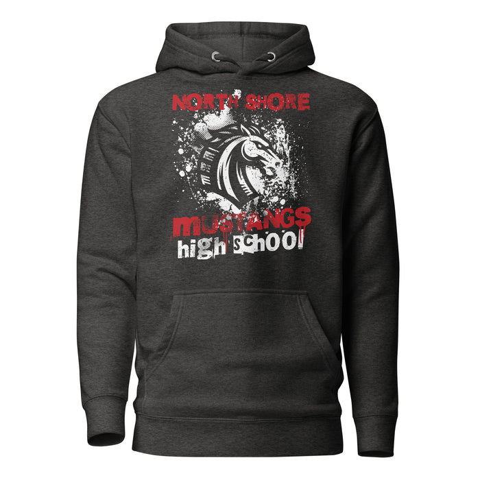 North Shore High School Mustangs Dark Grey Premium Unisex Hoodie 205