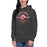 Woman wearing North Shore High School Mustangs Dark Grey Premium Unisex Hoodie 201