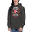 Woman wearing North Shore High School Mustangs Dark Grey Premium Unisex Hoodie 207