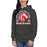 Woman wearing North Shore High School Mustangs Dark Grey Premium Unisex Hoodie 208