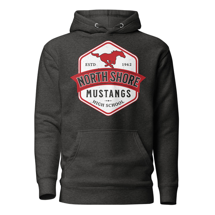 North Shore High School Mustangs Dark Grey Premium Unisex Hoodie 209