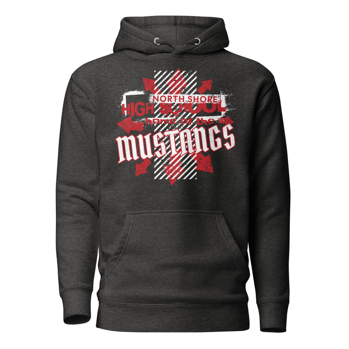 North Shore High School Mustangs Dark Grey Premium Unisex Hoodie 210