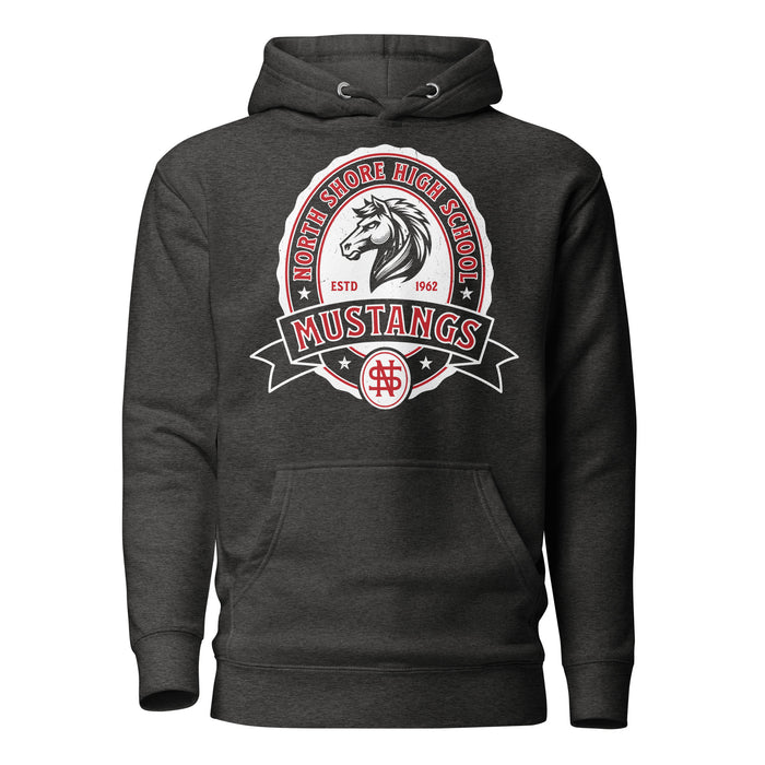 North Shore High School Mustangs Dark Grey Premium Unisex Hoodie 212