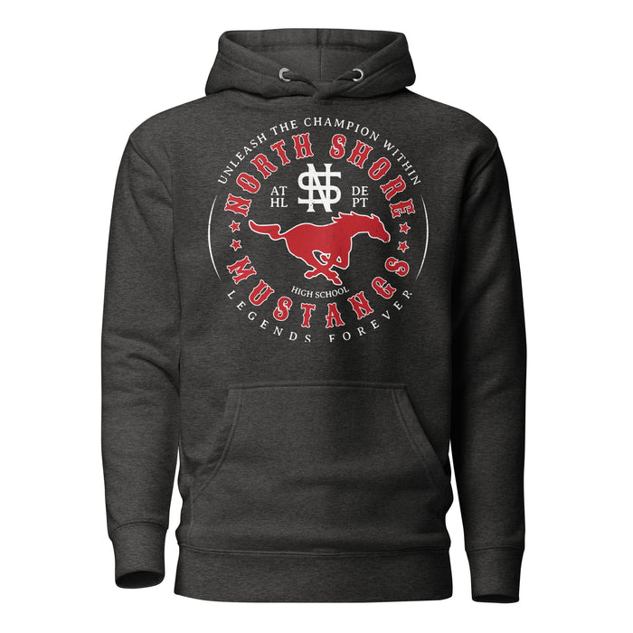 North Shore High School Mustangs Dark Grey Premium Unisex Hoodie 214