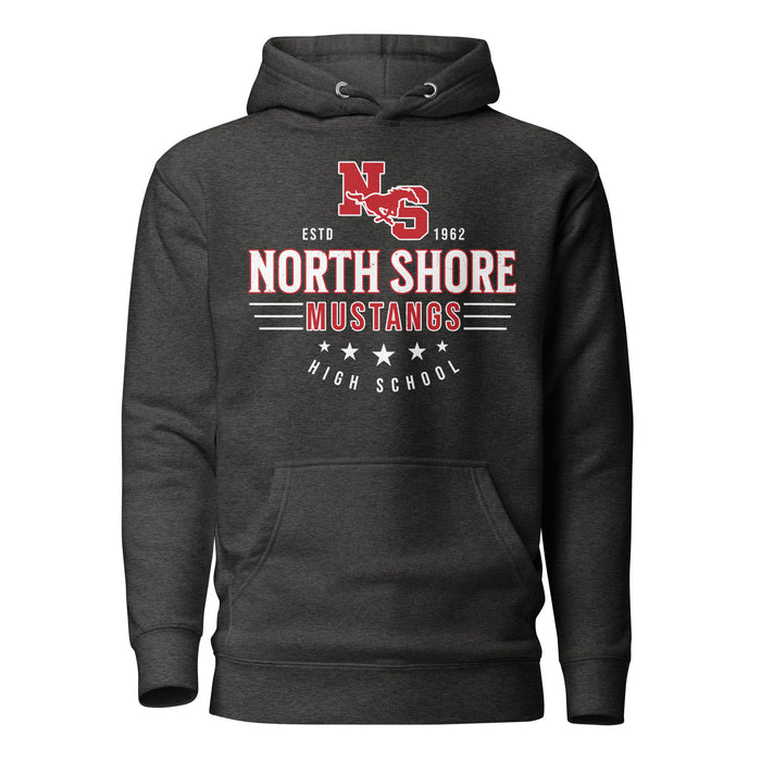 North Shore High School Mustangs Dark Grey Premium Unisex Hoodie 217