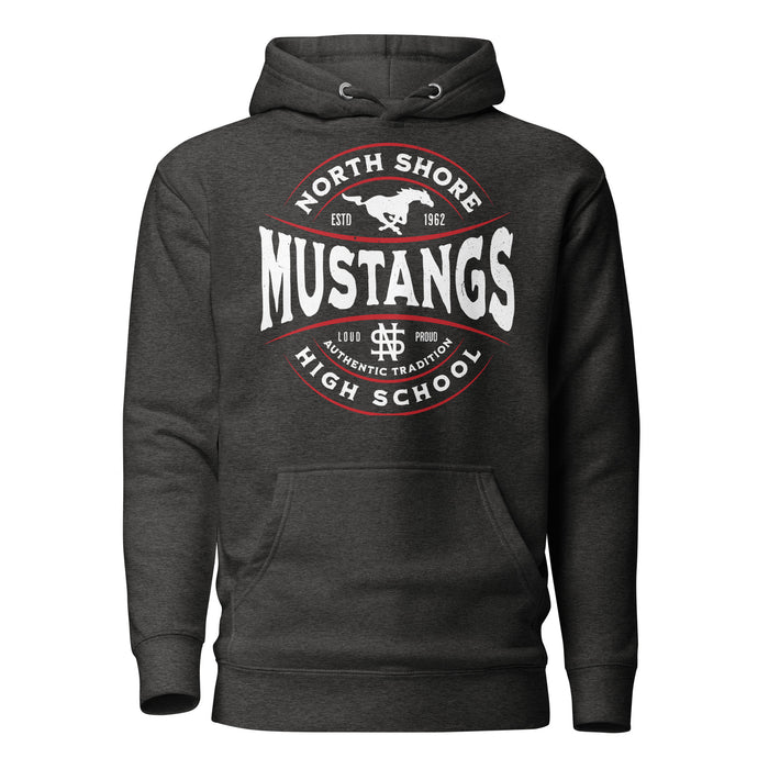 North Shore High School Mustangs Dark Grey Premium Unisex Hoodie 218