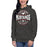 Woman wearing North Shore High School Mustangs Dark Grey Premium Unisex Hoodie 218