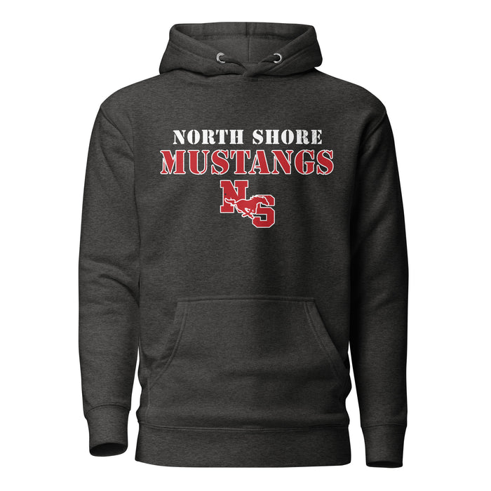 North Shore High School Mustangs Dark Grey Premium Unisex Hoodie 222