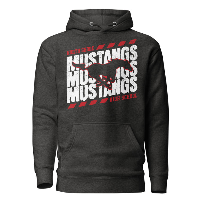 North Shore High School Mustangs Dark Grey Premium Unisex Hoodie 223