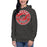 Woman wearing Odessa High School Bronchos Dark Grey Premium Unisex Hoodie 215