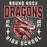 Close-up view of Round Rock High School Dragons Dark Grey Premium Unisex Hoodie 204