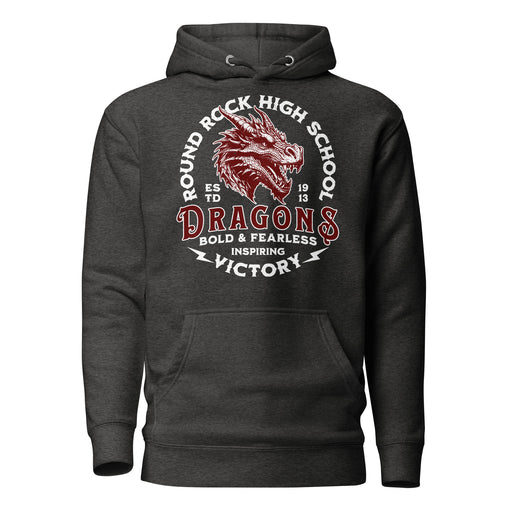 Round Rock High School Dragons Dark Grey Premium Unisex Hoodie 206