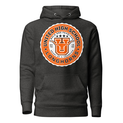 United High School Longhorns Dark Grey Premium Unisex Hoodie 216