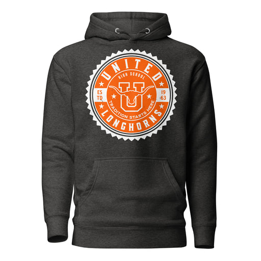 United High School Longhorns Dark Grey Premium Unisex Hoodie 203