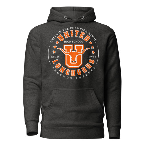 United High School Longhorns Dark Grey Premium Unisex Hoodie 214