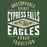 Close-up view of Cypress Falls High School Eagles Forest Green Premium Unisex Hoodie 210