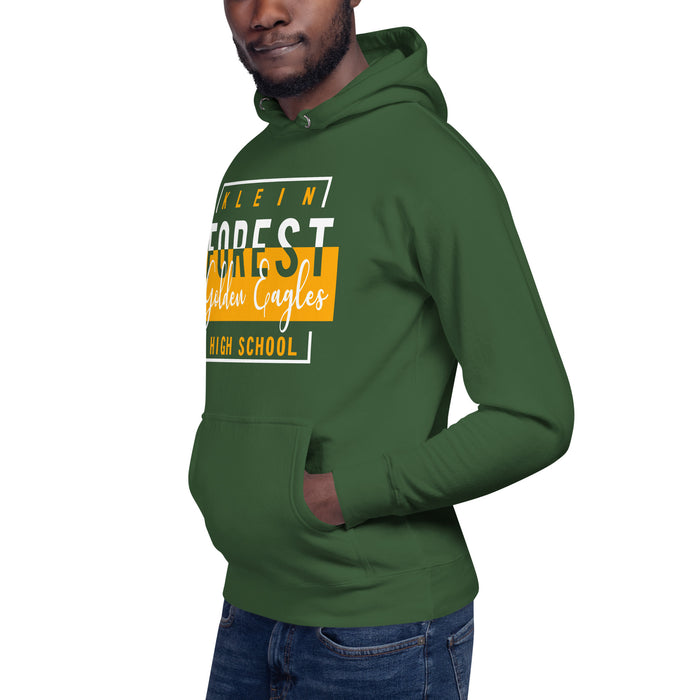 Man wearing a Klein Forest High School Premium Unisex Forest Green Hoodie 05