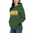 Woman wearing a Klein Forest High School Premium Unisex Forest Green Hoodie 25