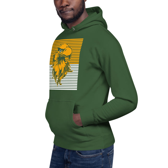 Man wearing a Klein Forest High School Premium Unisex Forest Green Hoodie 27