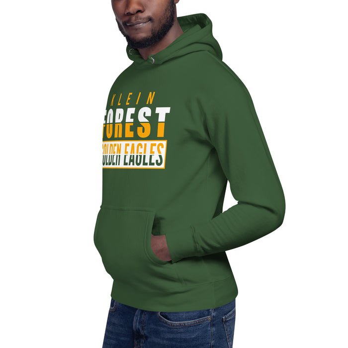 Man wearing a Klein Forest High School Premium Unisex Forest Green Hoodie 31