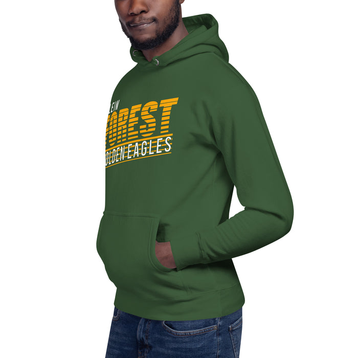 Man wearing a Klein Forest High School Premium Unisex Forest Green Hoodie 32