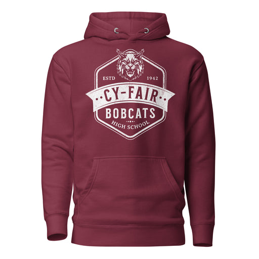 Cy-Fair High School Bobcats Maroon Premium Unisex Hoodie 209