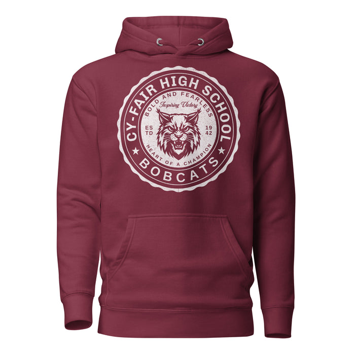 Cy-Fair High School Bobcats Maroon Premium Unisex Hoodie 216