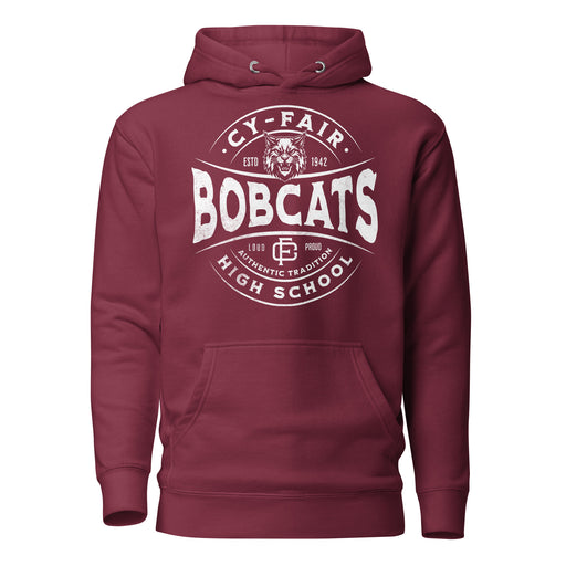 Cy-Fair High School Bobcats Maroon Premium Unisex Hoodie 218