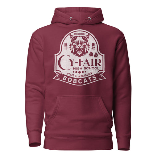 Cy-Fair High School Bobcats Maroon Premium Unisex Hoodie 219