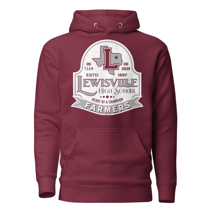 Lewisville High School Farmers Maroon Premium Unisex Hoodie 219