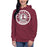 Woman wearing Lewisville High School Farmers Maroon Premium Unisex Hoodie 220