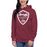 Woman wearing Lewisville High School Farmers Maroon Premium Unisex Hoodie 224