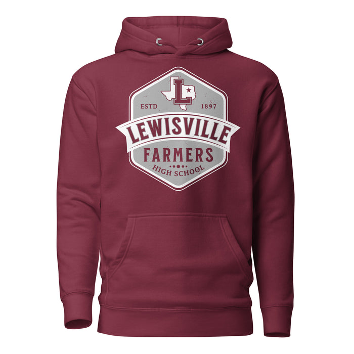 Lewisville High School Farmers Maroon Premium Unisex Hoodie 209