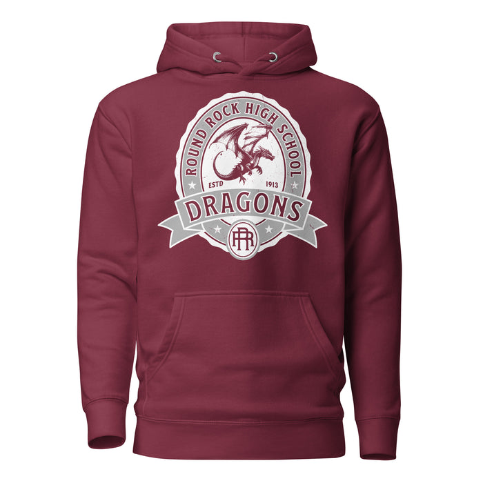 Round Rock High School Dragons Maroon Premium Unisex Hoodie 212